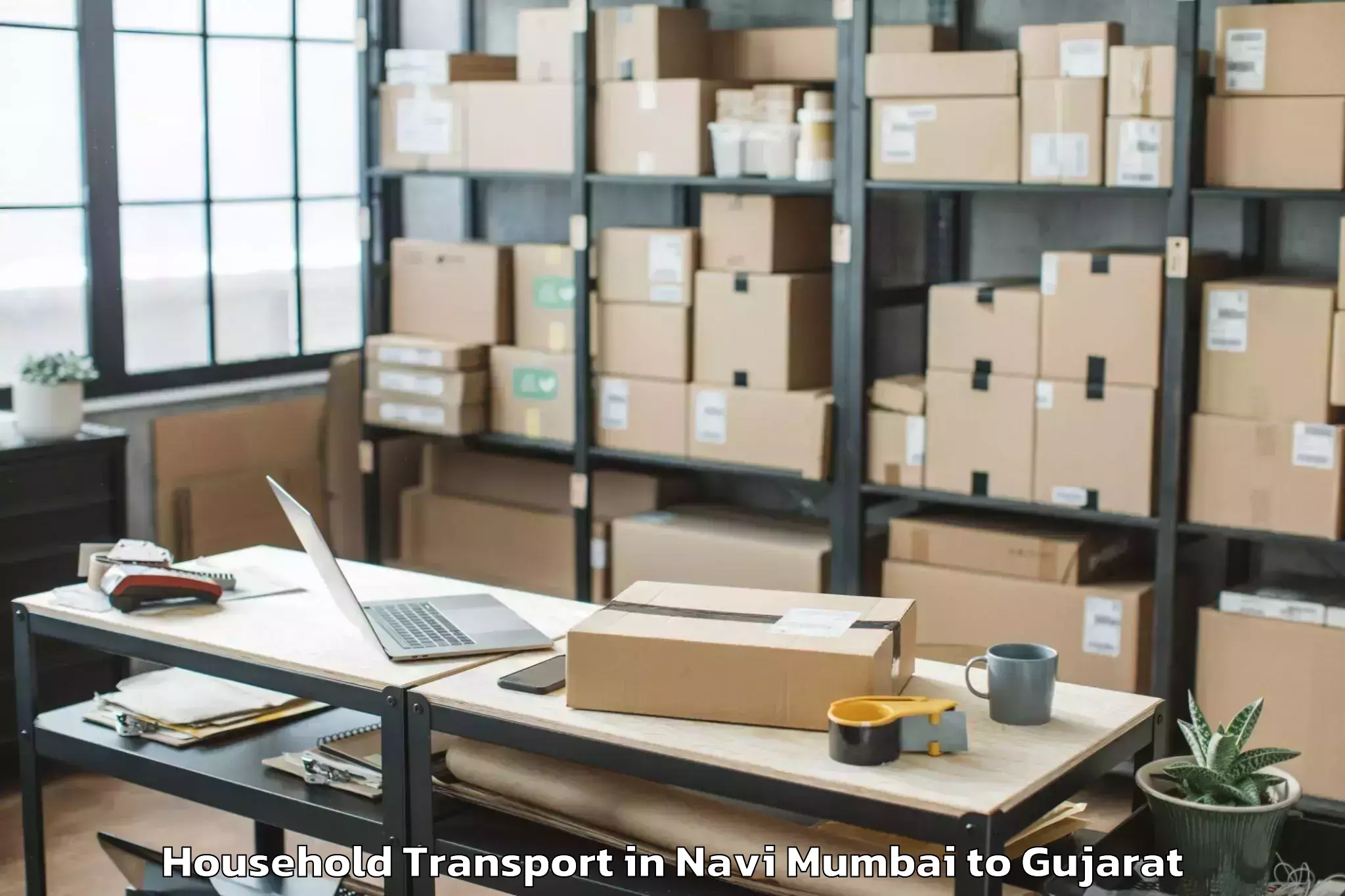 Book Navi Mumbai to Jamjodhpur Household Transport Online